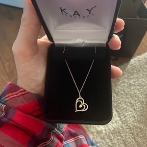 Kay jeweler gold heart necklace with diamond